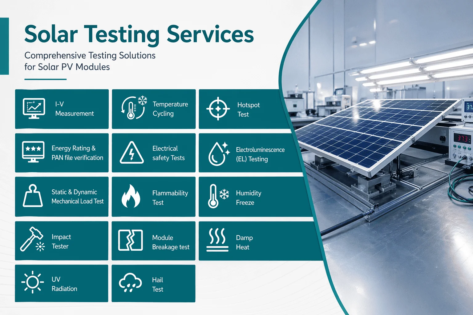 Solar PV Module Testing at Presto Laboratories